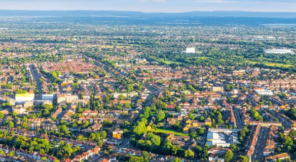 An aerial shot of Hounslow